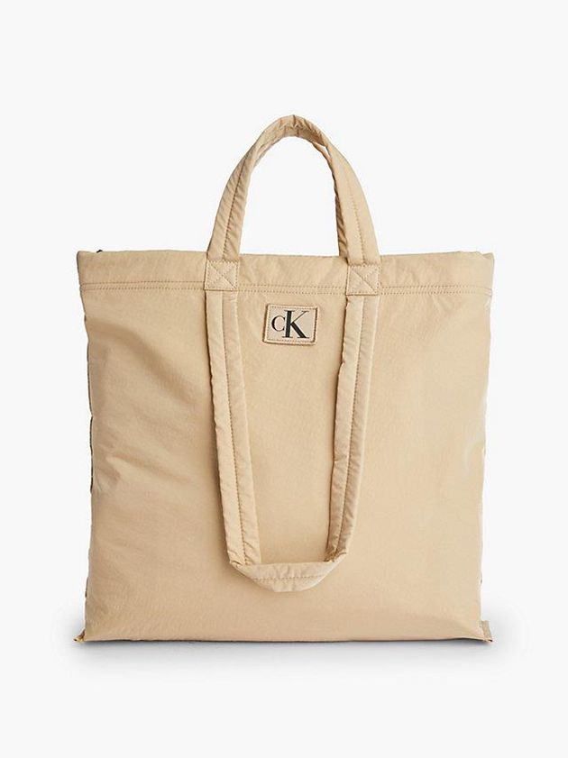 Calvin Klein USA Recycled Nylon Reversible Tote Womens Bag Khaki 2746109-BU